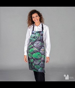 Grembiule con pettorina con stampa tessuto riciclato Garys