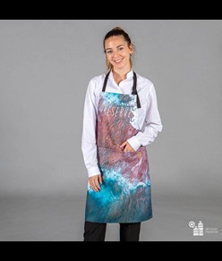 Grembiule con pettorina con stampa tessuto riciclato Garys