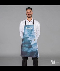 Grembiule con pettorina con stampa tessuto riciclato Garys