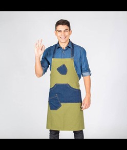 Grembiule con pettorina e bretelle combi denim indaco Garys Redline