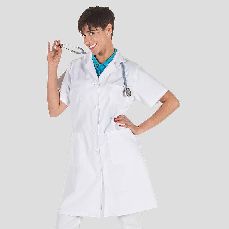 Grembiule donna m/c twill bianca Garys