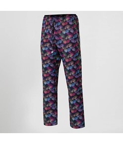 Pantalone elastico con cordino esterno microfibra stampata Garys Pantalone elastico con cordino esterno microfibra stampata Garys