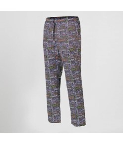 Pantalone elastico con cordino esterno microfibra stampata Garys Pantalone elastico con cordino esterno microfibra stampata Garys