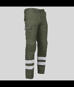 Pantalone unisex multitasche elastico con due bande riflettenti Garys Arce