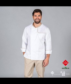 Giacca cucina uomo tessuto riciclato e organico klopman Garys Otero