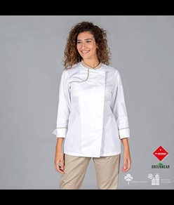 Giacca cucina donna tessuto riciclato e organico klopman Garys Anaya