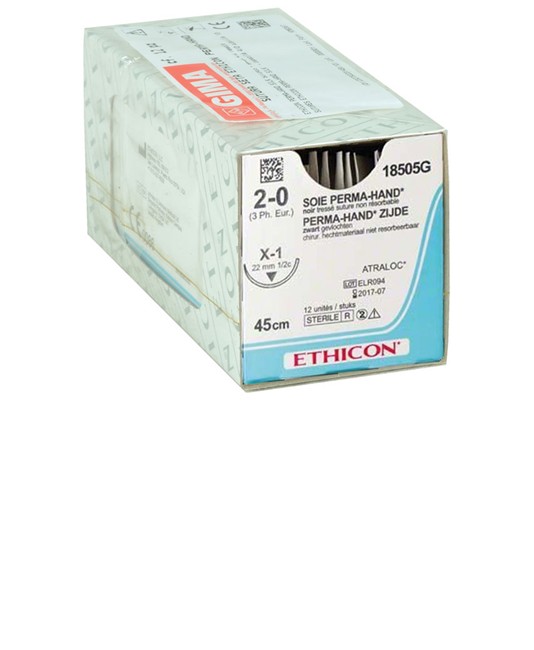 Sutura non assorbibile in seta forma 1/2  Perma-Hand Sutura non assorbibile in seta forma 1/2  Perma-Hand