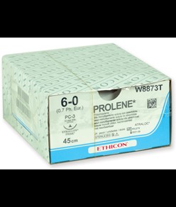 Sutura monofilamento pigmentato blu calibro 6/0  Prolene