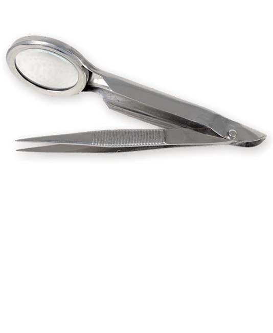 Pinzetta con lente d'ingrandimento Pinzetta con lente d'ingrandimento