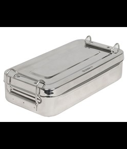 SCATOLA INOX 20x10x4,5cm - con manici