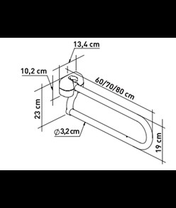 Maniglia a 'U' in acciaio pieghevole