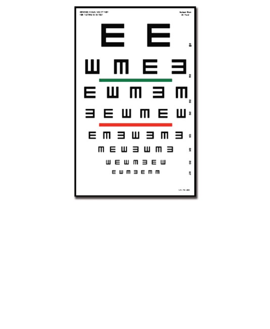 Tavola optometrica Tumbling 'E' Tavola optometrica Tumbling 'E'