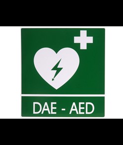 CARTELLO SEGNALATORE DAE/AED IN ALLUMINIO 29x36 cm per defibrillatori