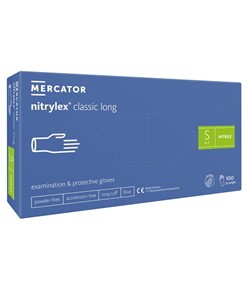guanti monouso in nitrile con polsino lungo Mercator Nytrilex Classic