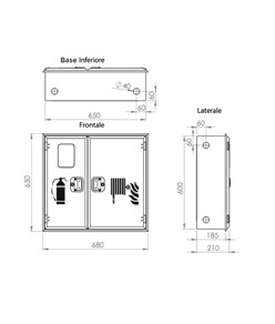 Cassetta vuota ad incasso con vano portaestintori UNI 45  Texas Twin Compact