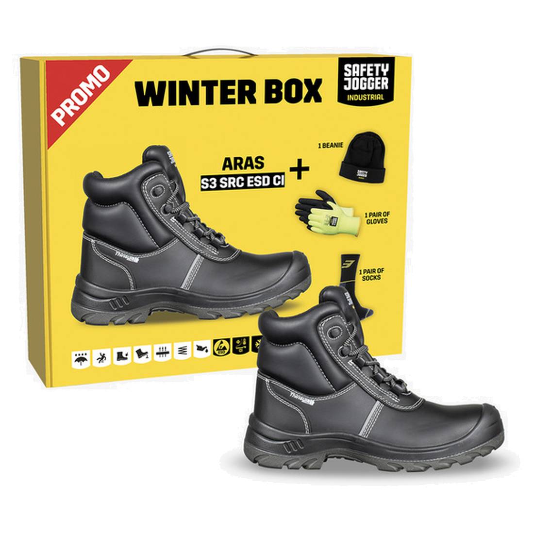 Scarponcino antinfortunistico S3 con kit da lavoro invernale Safety Jogger Aras