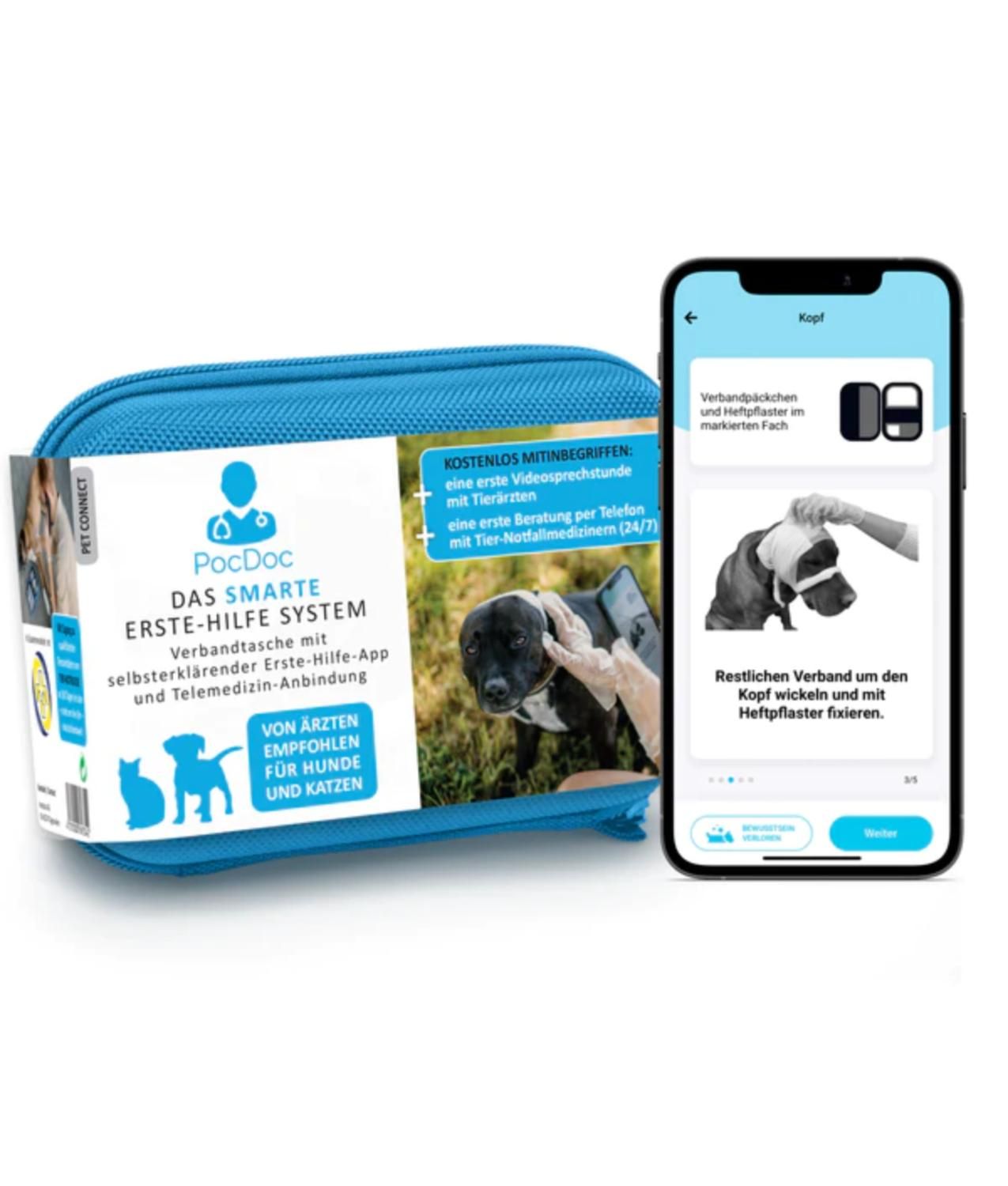 Kit di pronto soccorso smart per animali PocDoc in offerta