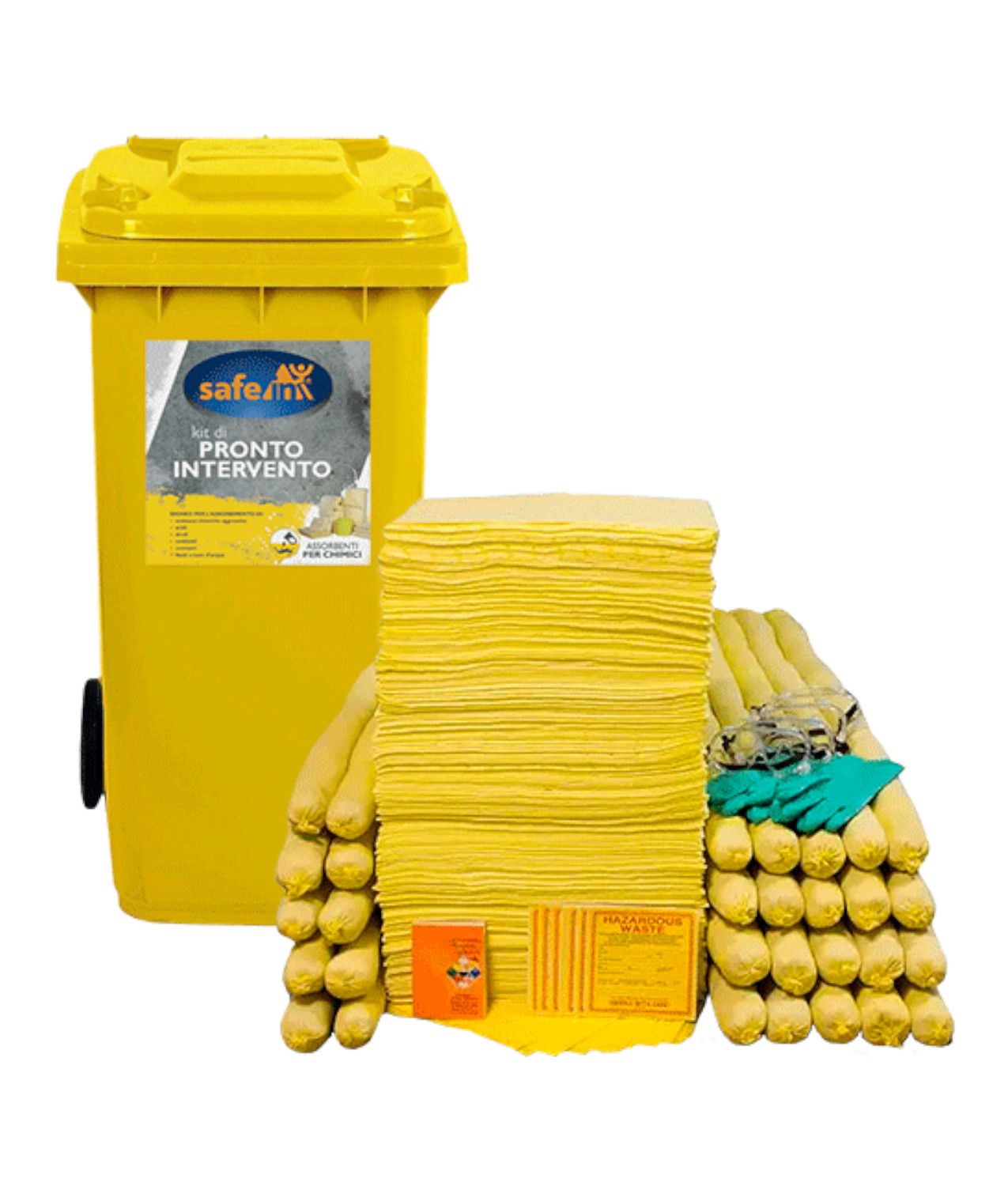 Kit assorbente in bidone carrellato  serie Chemical