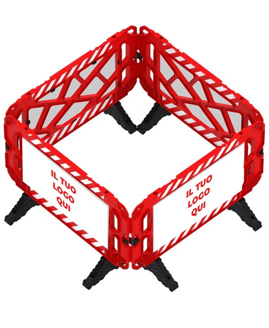 Kit di 4 transenne stradali pubblicitari, in policarbonato robusto alleggerito  ZT80150 Kit di 4 transenne stradali pubblicitari, in policarbonato robusto alleggerito  ZT80150