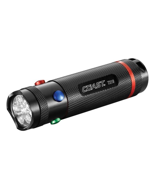 torcia TX10 con luce bianca, rossa, blu e verde. Coast torcia TX10 con luce bianca, rossa, blu e verde. Coast