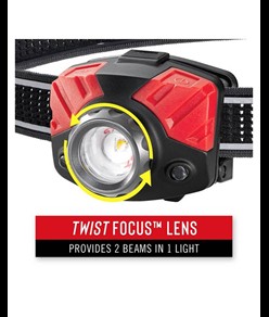 FL75R lampada frontale ricaricabile da 1000 lumen - in confezione da appendere Coast