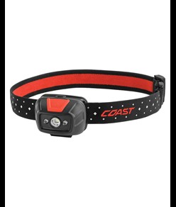 Lampada frontale FL19 (415 lumen) con luce rossa e bianca - in confezione blister Coast