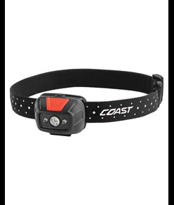 Lampada frontale FL19 (415 lumen) con luce rossa e bianca - in confezione blister Coast