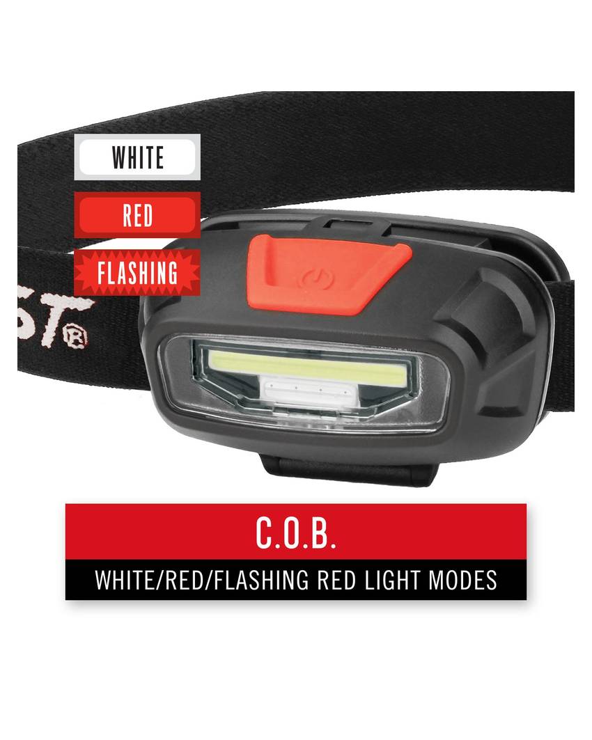 torcia frontale ricaricabile FL13R con luce rossa e bianca Coast