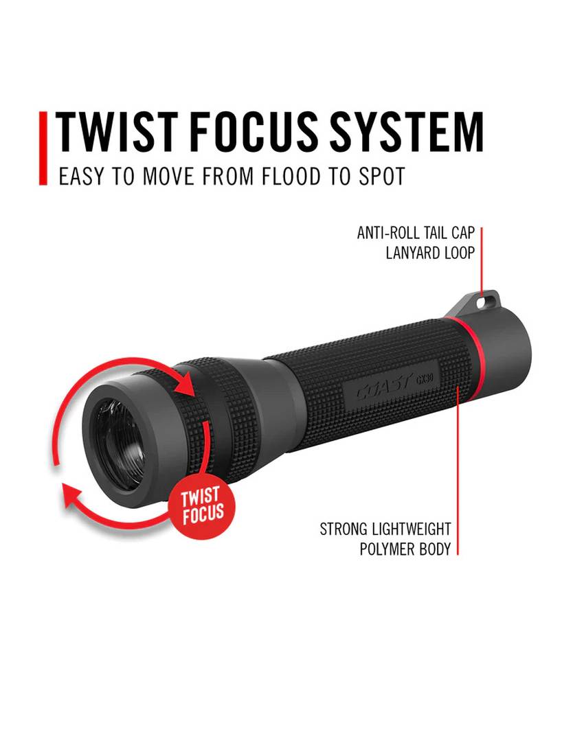 GX30 Torcia impermeabile con messa a fuoco - 2300 lm Coast
