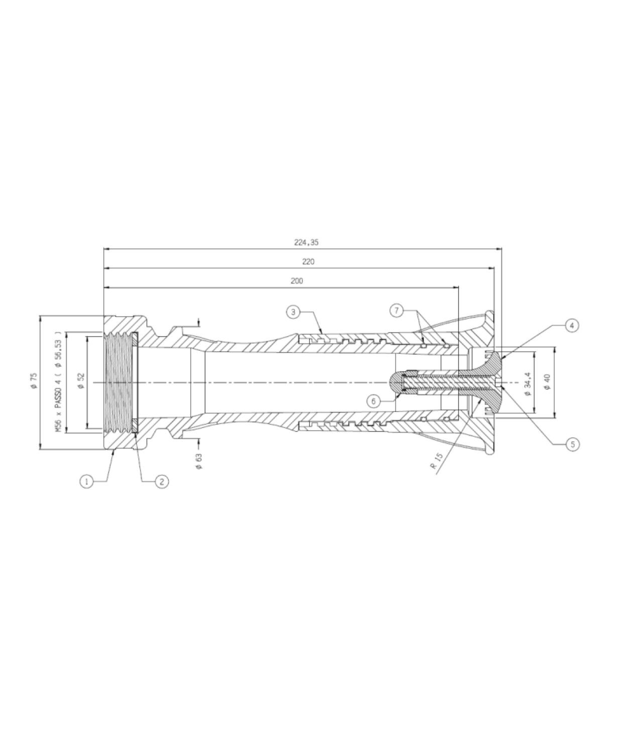 Lancia antincendio UNI 45 per idranti  Hawaii