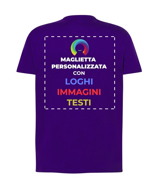T-shirt personalizzata con stampa su schiena T-shirt personalizzata con stampa su schiena