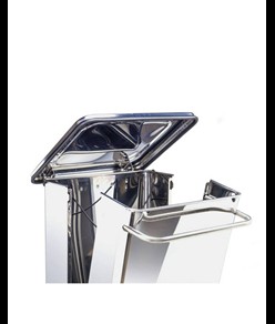 Contenitore mobile a pedale con tubolari in inox Medial Continox