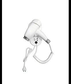 Asciugacapelli c/base a muro e presa rasoio per uso alberghiero Medial Phonette