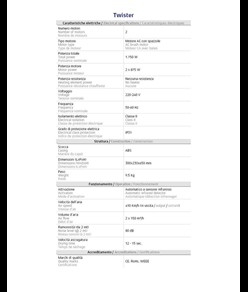 Asciugamani elettrico jet (senza filtro EPA E11) Medial Twister