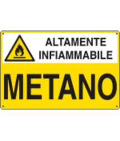 Cartello 'metano altamente infiammabile'