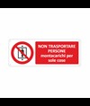 Cartello  non trasportare persone montacarichi per sole cose