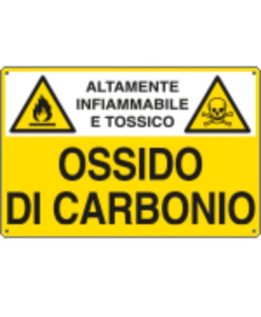 Cartello 'ossido di carbonio altamente infiammabile e tossico' Cartello 'ossido di carbonio altamente infiammabile e tossico'