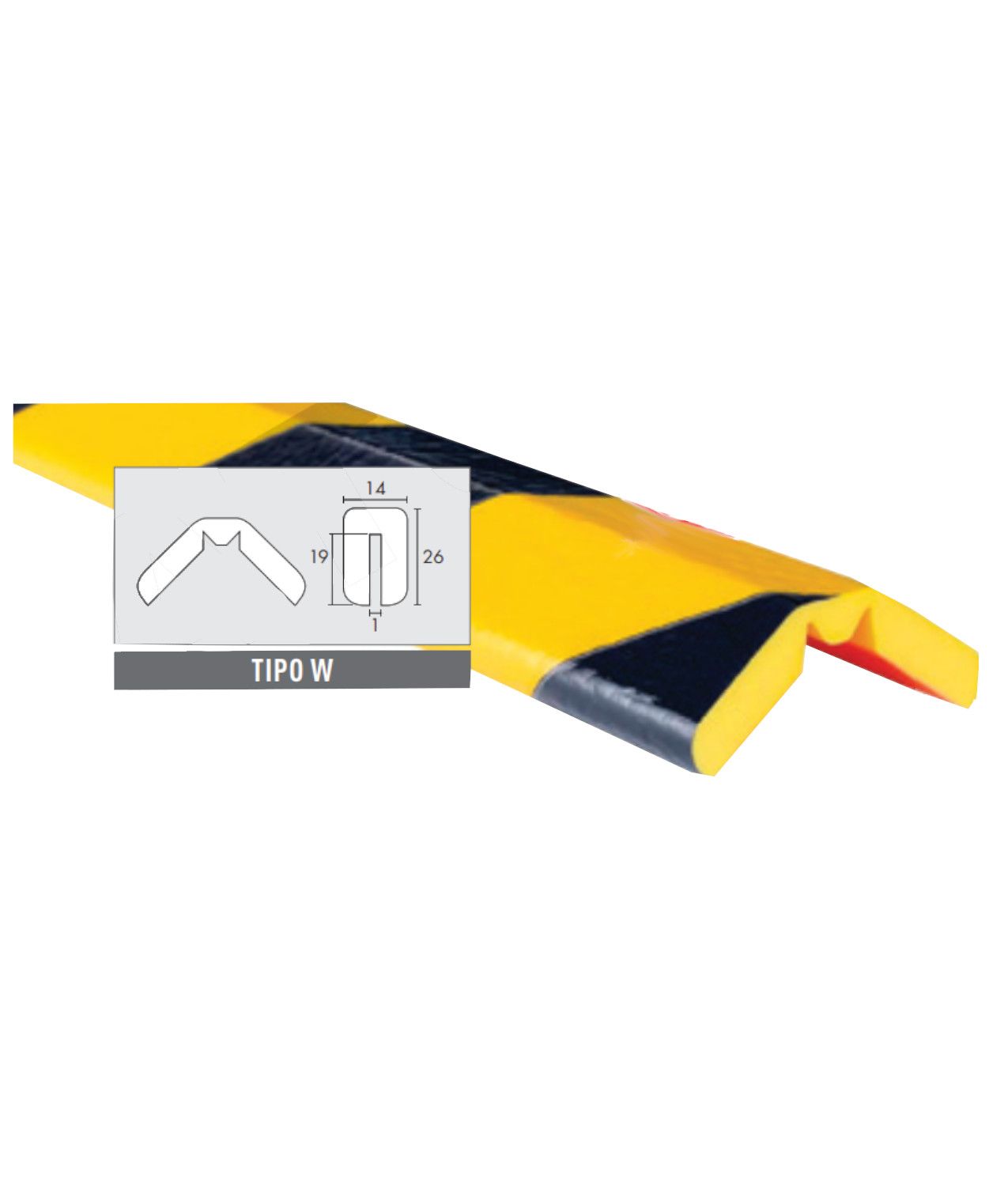 Paracolpi tipo W per angoli