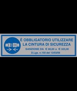 Etichetta adesiva cintura di sicurezza obbligatoria