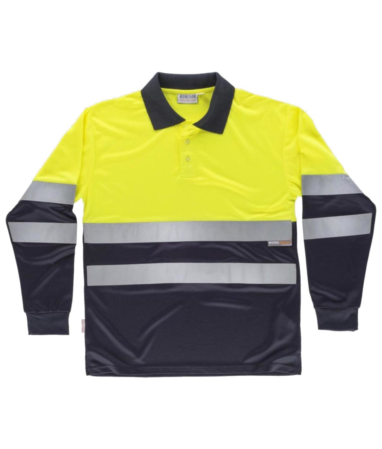 Polo alta visibilità maniche lunghe Workteam