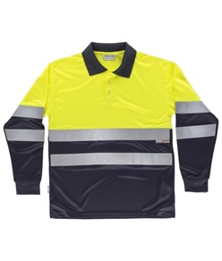 Polo alta visibilità maniche lunghe Workteam