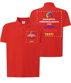 Polo personalizzata con stampa lato cuore e schiena