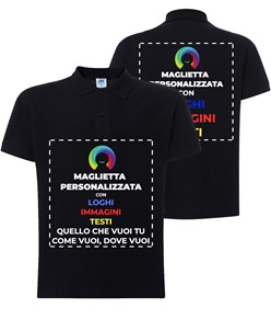 Polo personalizzata con stampa fronte e schiena