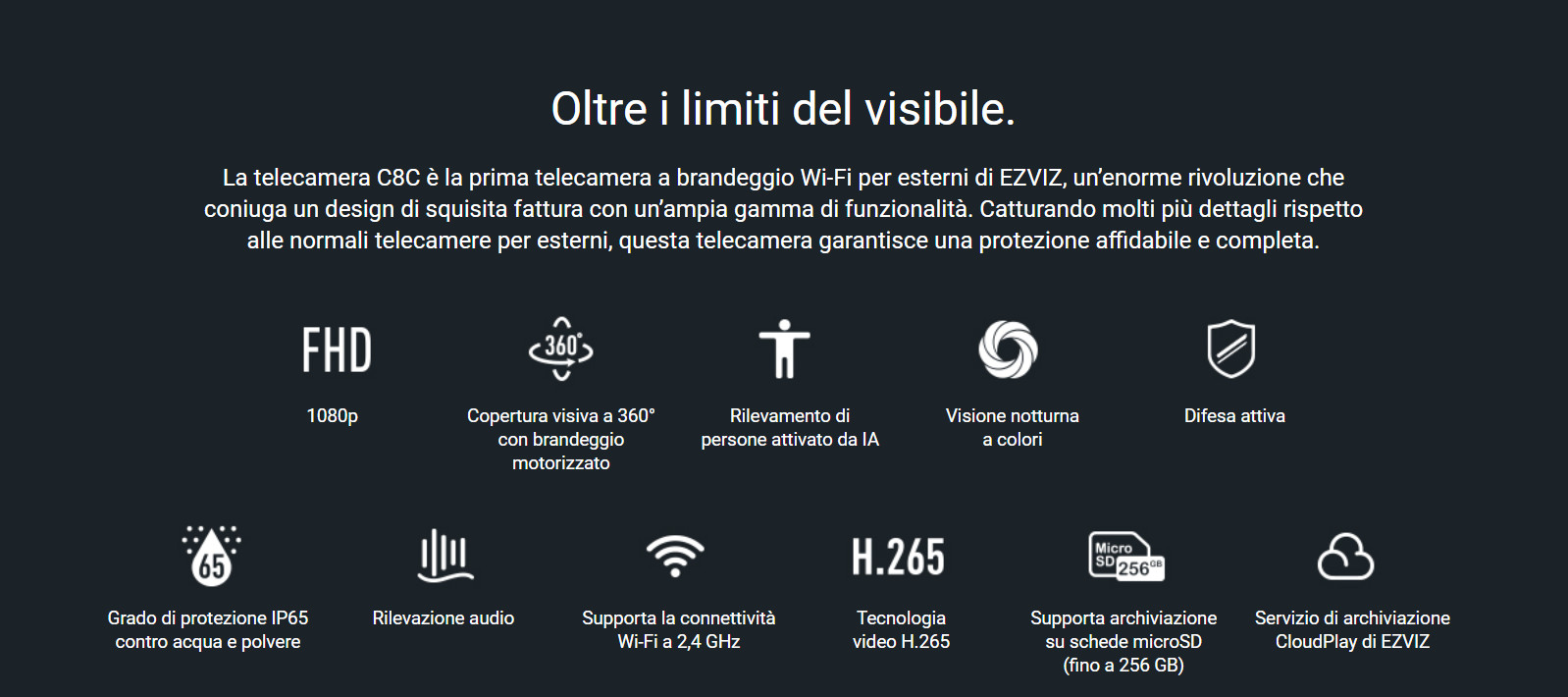 dettaglio telecamera c8c wifi