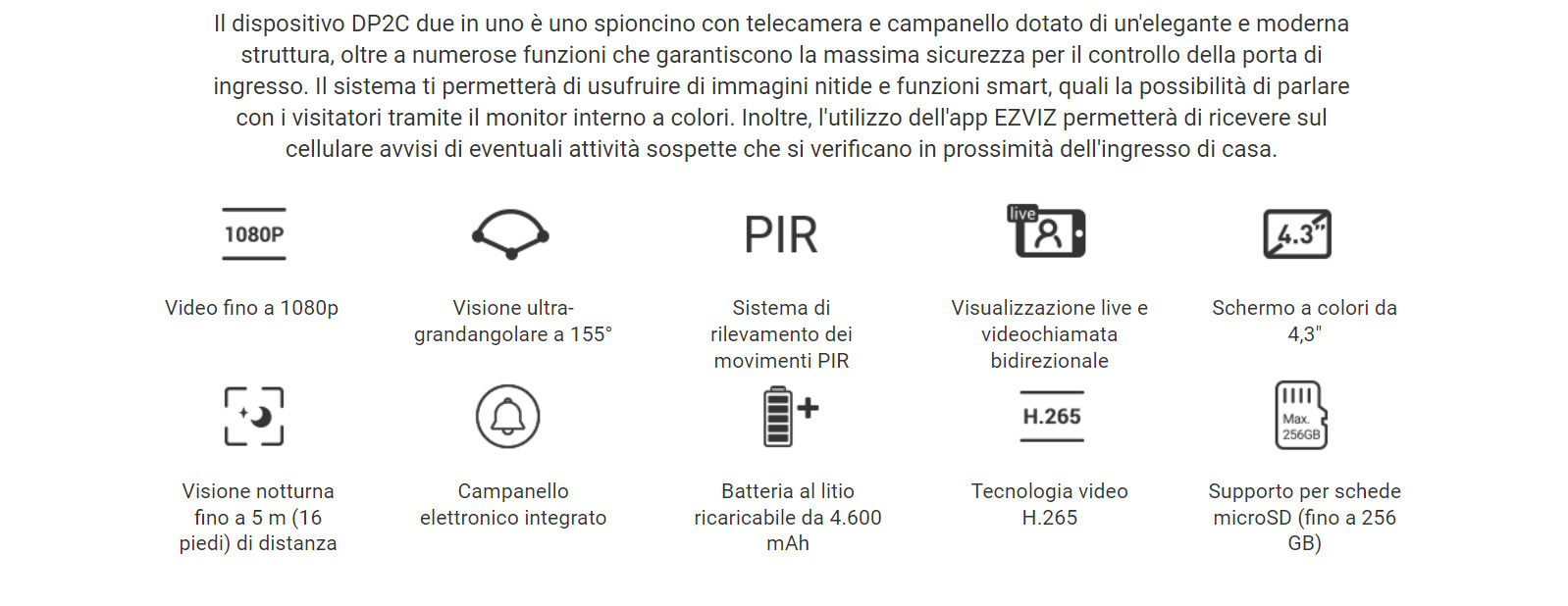 videocifofono DP2C features