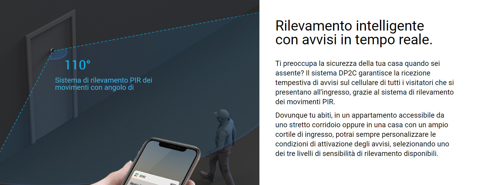 videocitofono DP2C rilevamento PIR