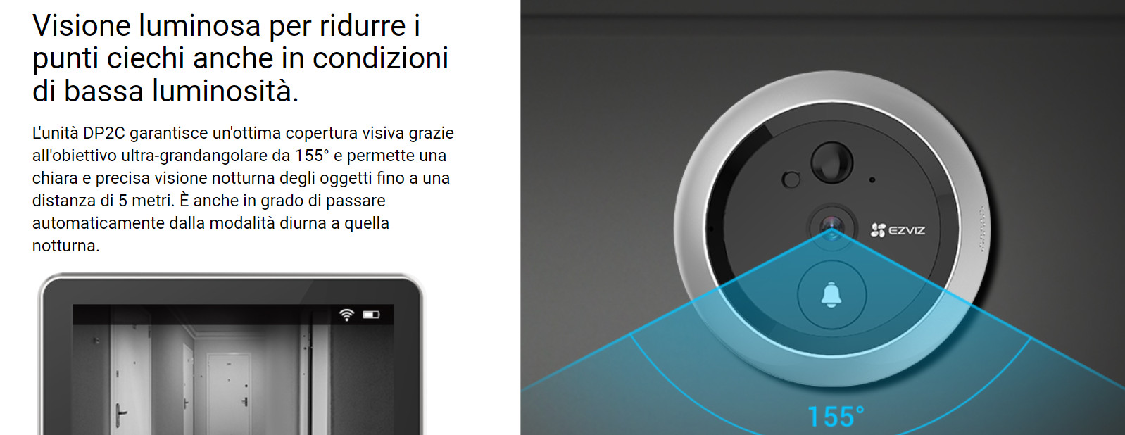 videocitofono DP2C visione grandangolare