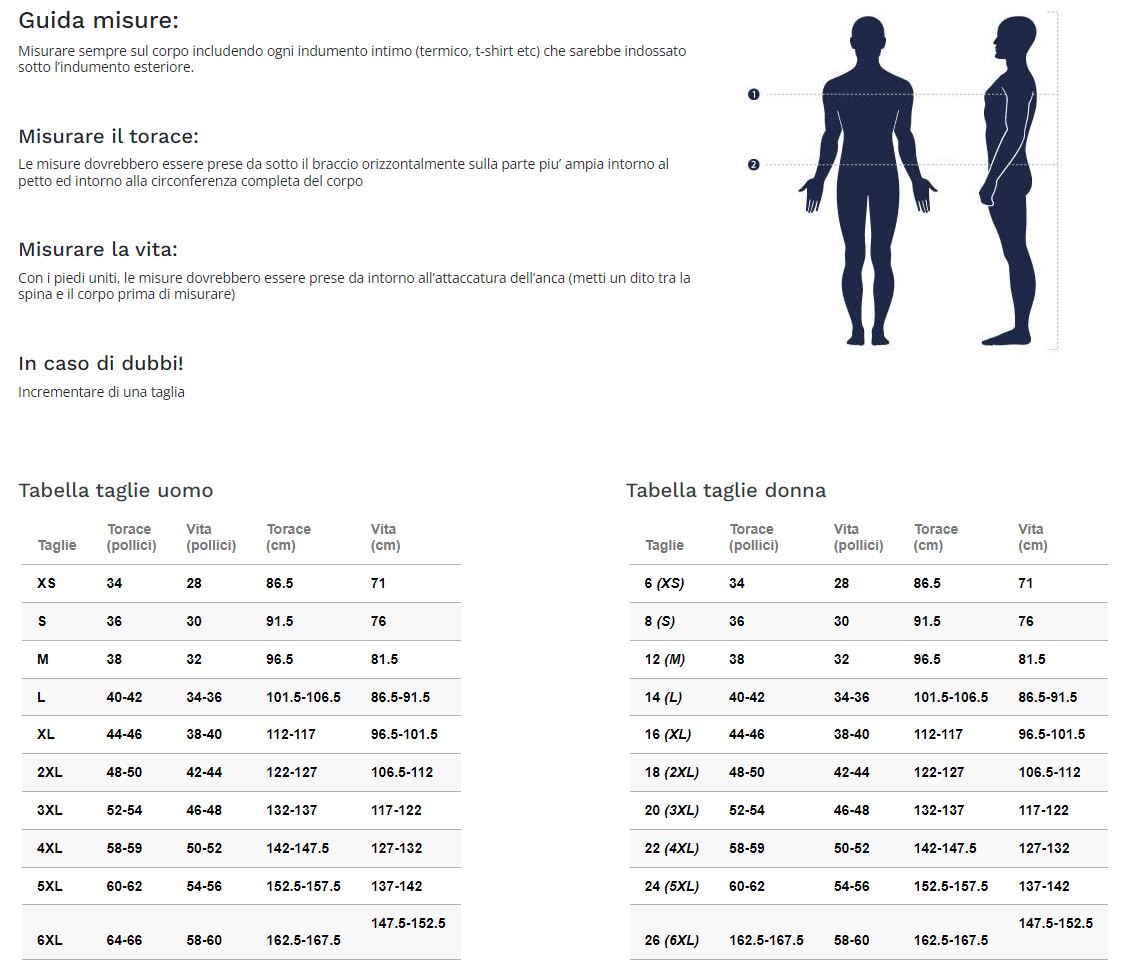 Maglia termica Flexitog X50LS: guida alle taglie