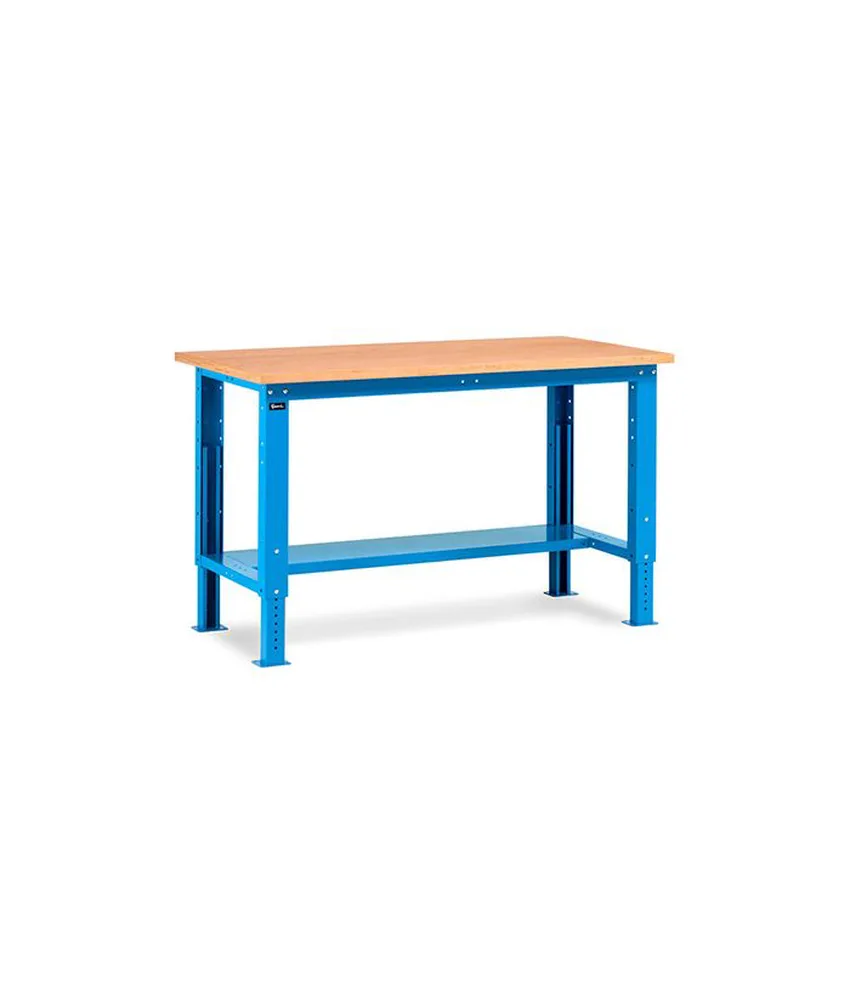 Banchi da lavoro ad altezza regolabile con piano in legno ABC STORAGE