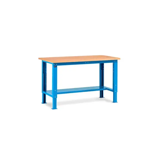 Banchi da lavoro ad altezza regolabile con piano in legno ABC STORAGE